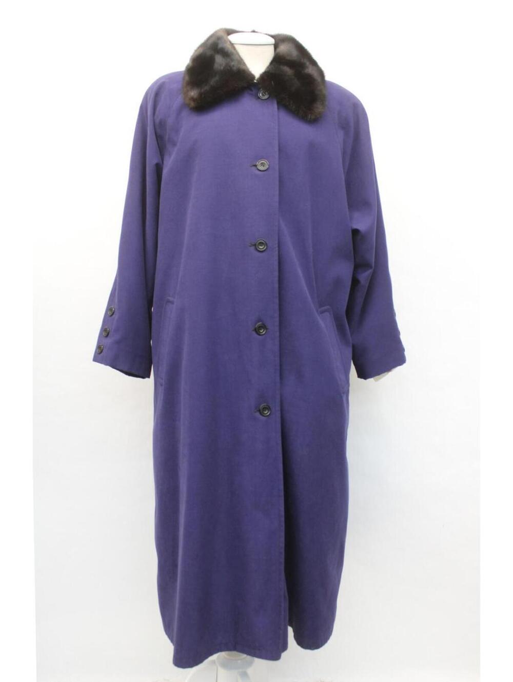 Showroom New Purple Cloth Coat & Sheared Beaver Fur Women Woman Size 8-10 Medium